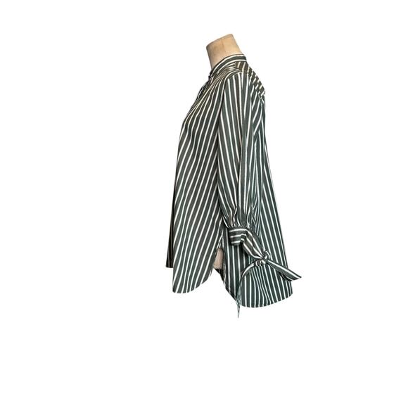 Ann Mashburn white gray stripes 3/4 sleeves tunic blouse size Small - Picture 11 of 15